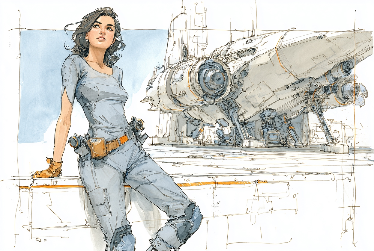 Final cinematic frame – drawing and AI workshop