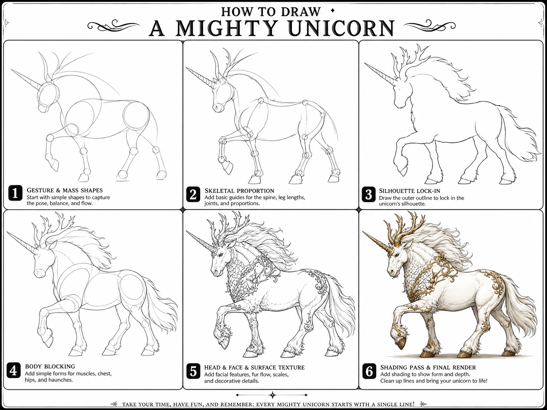 DrawForge Step-by-Step Magical Unicorn Tutorial